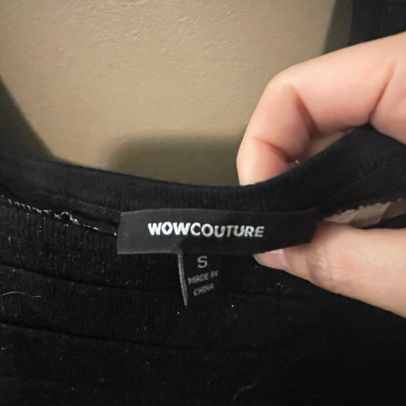 Body con dress shimmer black with nude inserts size small - Picture 6 of 8